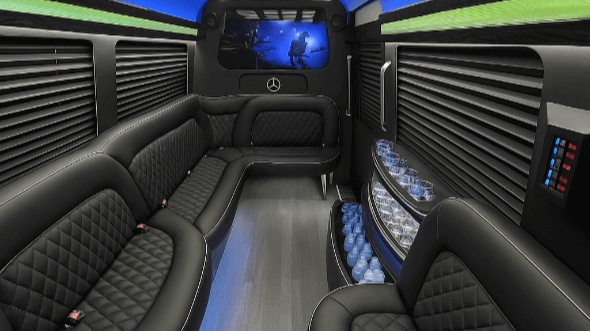 Interior of The Hammocks Party Bus Company's 14 Passenger Sprinter Limousine in The Hammocks
