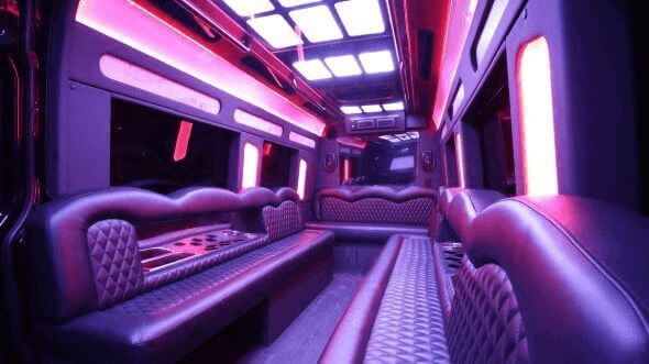 Interior of Ormond Beach Party Bus Company's 15 Passenger Party Bus in Ormond Beach