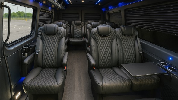 Interior of Florida Party Bus Company's 18 Passenger Minibus in Florida