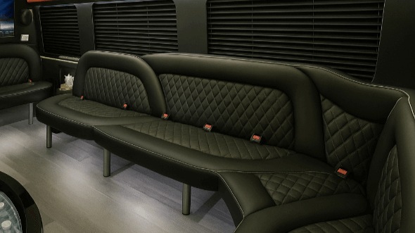 Interior of Miami Beach Party Bus Company's 18 Passenger Party Bus in Miami Beach