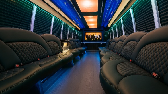 Interior of DeLand Party Bus Company's 25 Passenger Party Bus in DeLand