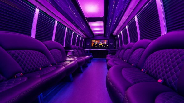 Interior of Kissimmee Party Bus Company's 25 Passenger Party Bus in Kissimmee