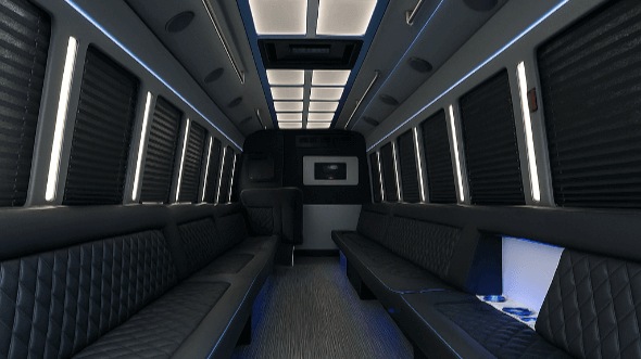 Interior of Miami Gardens Party Bus Company's 25 Passenger Party Bus in Miami Gardens