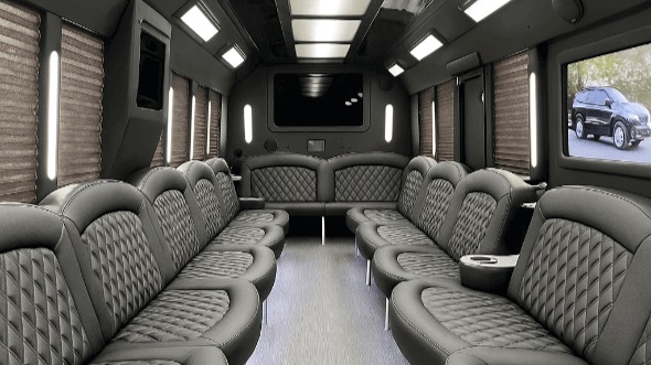 Interior of Delray Beach Party Bus Company's 28 Passenger Party Bus in Delray Beach