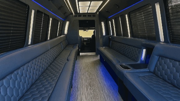 Interior of Oakland Park Party Bus Company's 30 Passenger Party Bus in Oakland Park