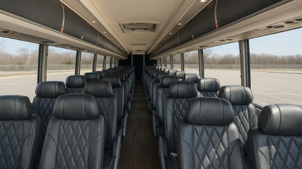 Interior of Florida Party Bus Company's 40 Passenger Charter Bus in Florida