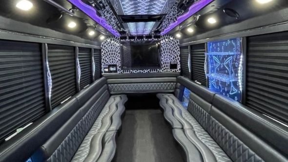 Interior of St. Cloud Party Bus Company's 50 Passenger Party Bus in St. Cloud